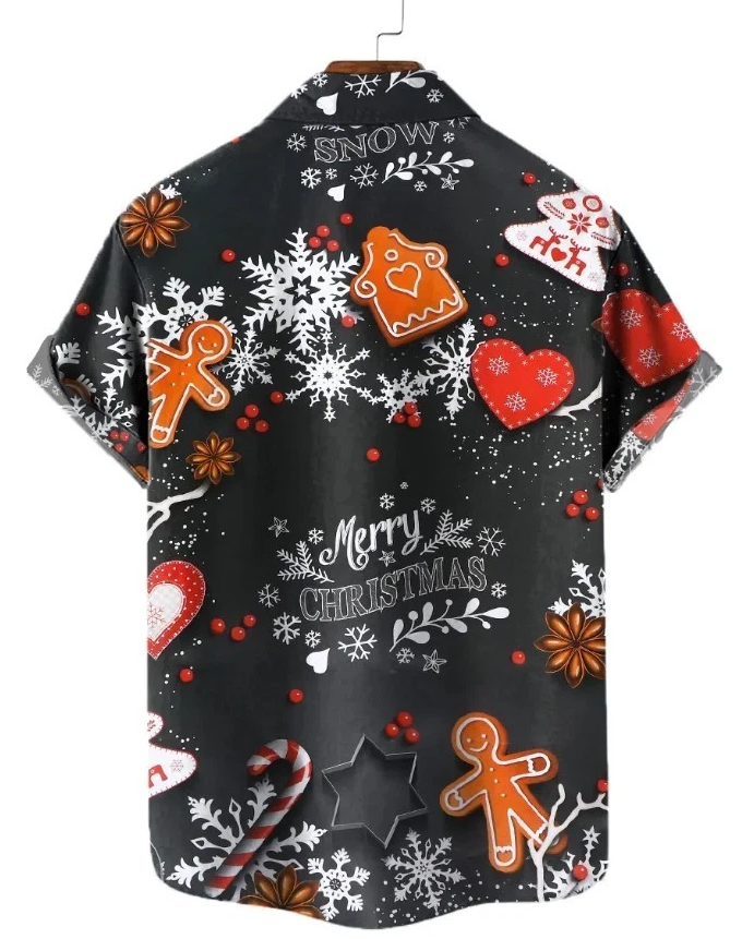 Men's Hawaiian Shirts Christmas Print Shirts