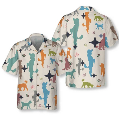Christmas Poodle Seamless Pattern Hawaiian Shirt, Poodle Dog Christmas Shirt