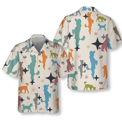Christmas Poodle Seamless Pattern Hawaiian Shirt, Poodle Dog Christmas Shirt