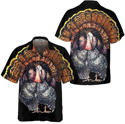 Standing Black Turkey Hawaiian Shirt, Thanksgiving Gobble Shirt, Gift For Thanks