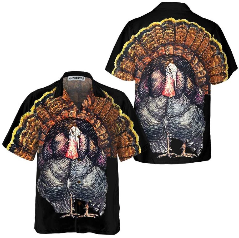 Standing Black Turkey Hawaiian Shirt, Thanksgiving Gobble Shirt, Gift For Thanks