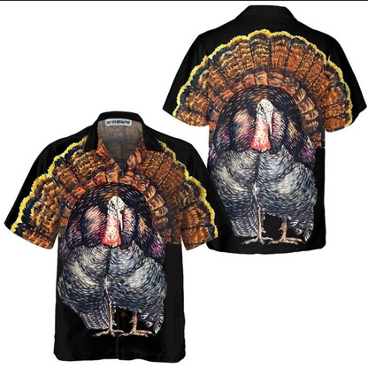 Standing Black Turkey Hawaiian Shirt, Thanksgiving Gobble Shirt, Gift For Thanks