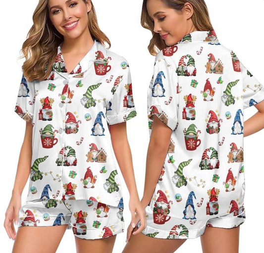 Gnome Pajamas Set Christmas, Cute Gnomies Pajamas Shirt, Merry Christmas Gnome For The Holidays PJS, Cute Gnome Christmas Winter Gifts