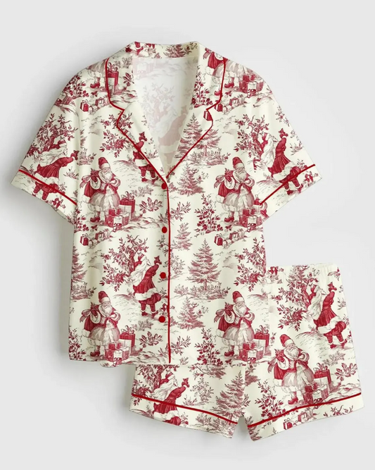 Christmas Snowman Winter Holiday Vintage Pajamas, Snowman Lovers Satin Pajama Set, Christmas Winter Xmas Sleepwaer Pjs, Santa Gift Nightwear