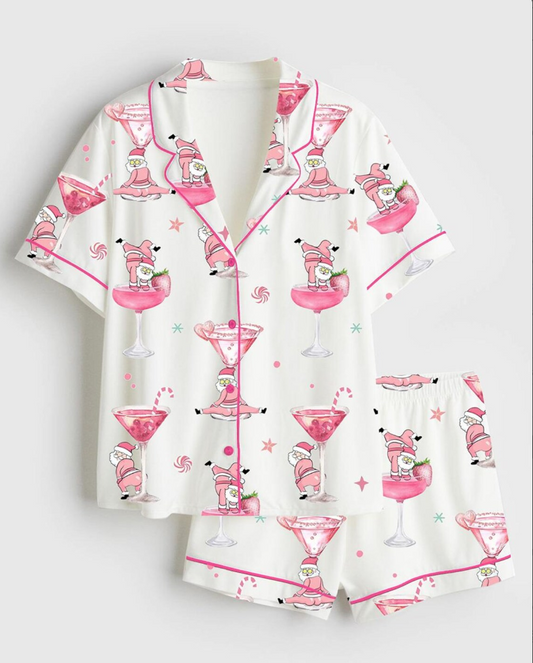 Christmas Party Santa's Favorite Ho Ho Hos Holiday Girls Night Pajama Set, Pajamas Party Xmas Santa Nightwear, Meme Shirt Christmas Gifts