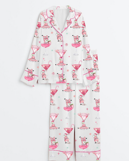 Christmas Party Santa's Favorite Ho Ho Hos Holiday Girls Night Pajama Set, Pajamas Party Xmas Santa Nightwear, Meme Shirt Christmas Gifts