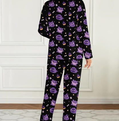 Halloween Gengar Family Pajamas Set, Poke Dream pyjamas, Pajamas For Couple, Gift For Him, Poke Lover Y2K Crewneck, Family pajamas PSH1825