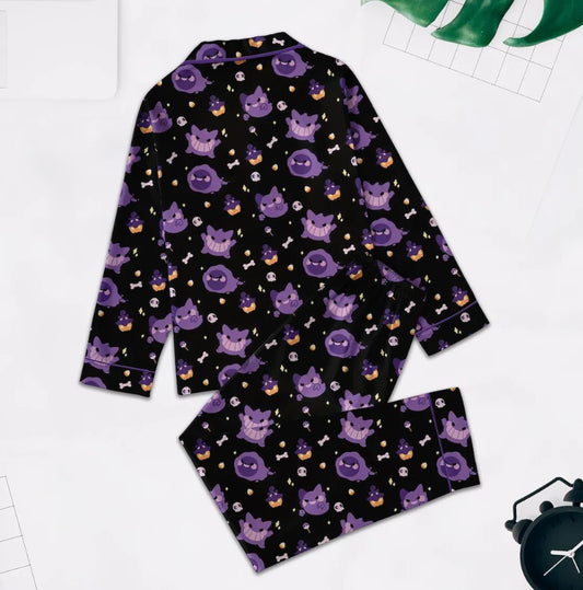 Halloween Gengar Family Pajamas Set, Poke Dream pyjamas, Pajamas For Couple, Gift For Him, Poke Lover Y2K Crewneck, Family pajamas PSH1825