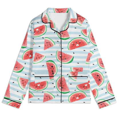 Summer Watermelon Pajama Set | Fruit Print Loungewear, Spring Stripes Pyjamas, Matching Girls Nightwear, Cute Bsf Jammies, Spring Summer Pjs