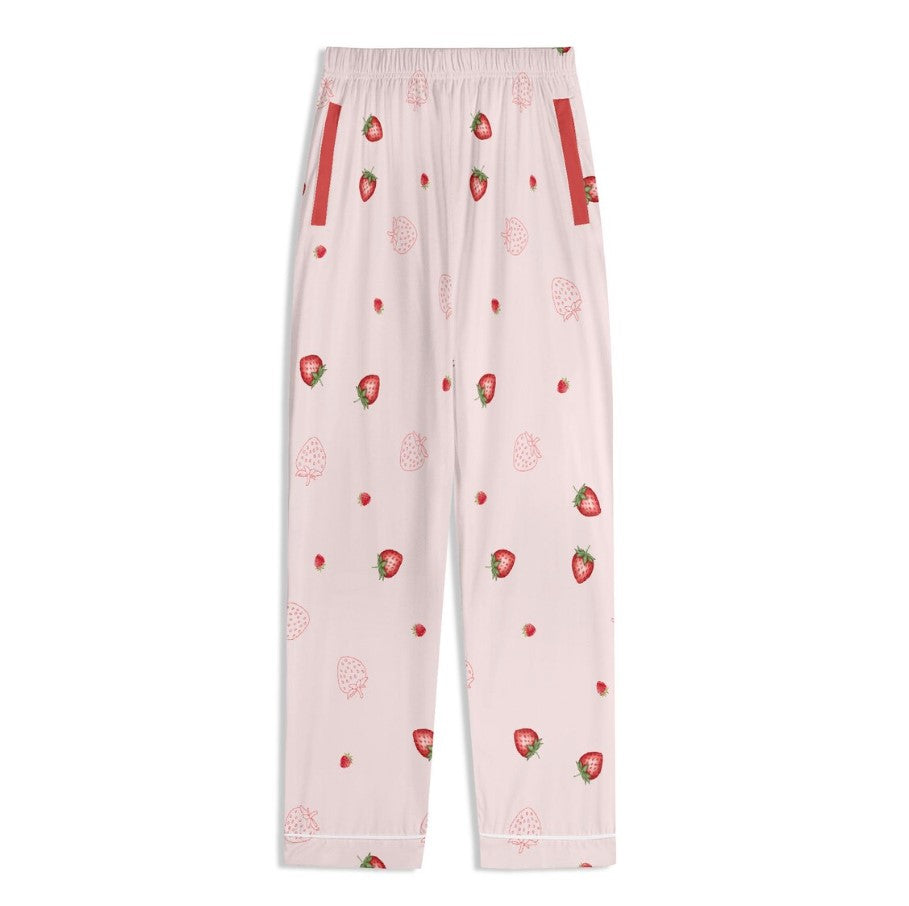 Cute Strawberry Pajama Sets | Spring Vibe Pjs, Kawaii Girls Nightwear, Teens Loungewear, Cute Jammies Set, Coquette Girls Pajama Gifts