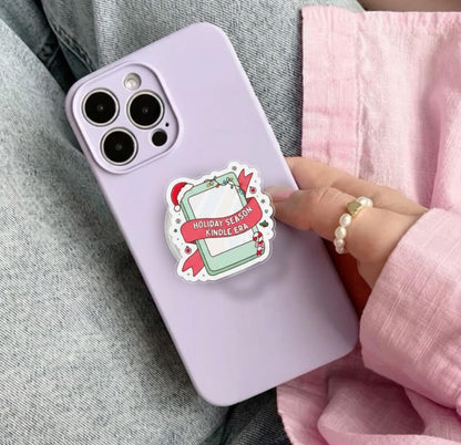 Holiday Season Magnetic Kindle Stand: Cute Christmas Coffee Mug Phone Grip, Kawaii Magsafe Phone Holder, Perfect Gift for Book Lovers