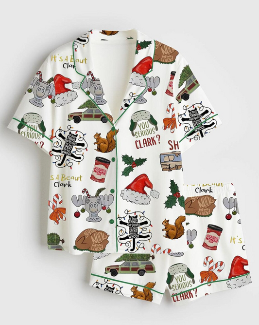 Griswold It's A Beaut Clark Christmas Pajama, Vacation Short/long Sleeve Satin Pajama Set Gifts For Family Christmas Santa