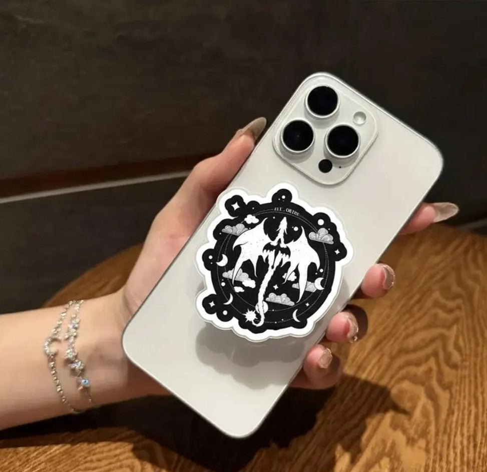 Dragon Fantasy Magnetic Phone grip Holder – Dark Aesthetic MagSafe/Adhesive Stand, Bookish Gift, Gothic Dragon Art, Cute Phone Accessory