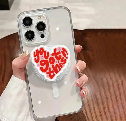 You Got This Magnetic Phone Grip – Cute Motivational Heart GripTok, Aesthetic Holder for iPhone & Android, Amazing Magsafe Grip