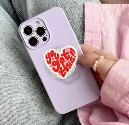You Got This Magnetic Phone Grip – Cute Motivational Heart GripTok, Aesthetic Holder for iPhone & Android, Amazing Magsafe Grip