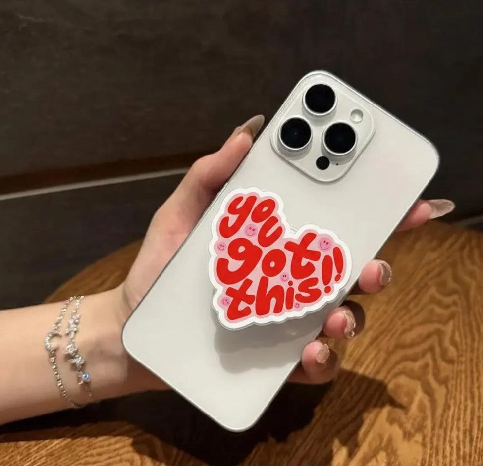You Got This Magnetic Phone Grip – Cute Motivational Heart GripTok, Aesthetic Holder for iPhone & Android, Amazing Magsafe Grip