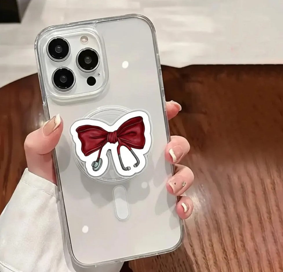 Nurse Bow Magnetic Phone Grip, Magsafe Medical Stethoscope GripTok, Healthcare Worker Gift, Nurse Accessory, Doctor Phone Stand