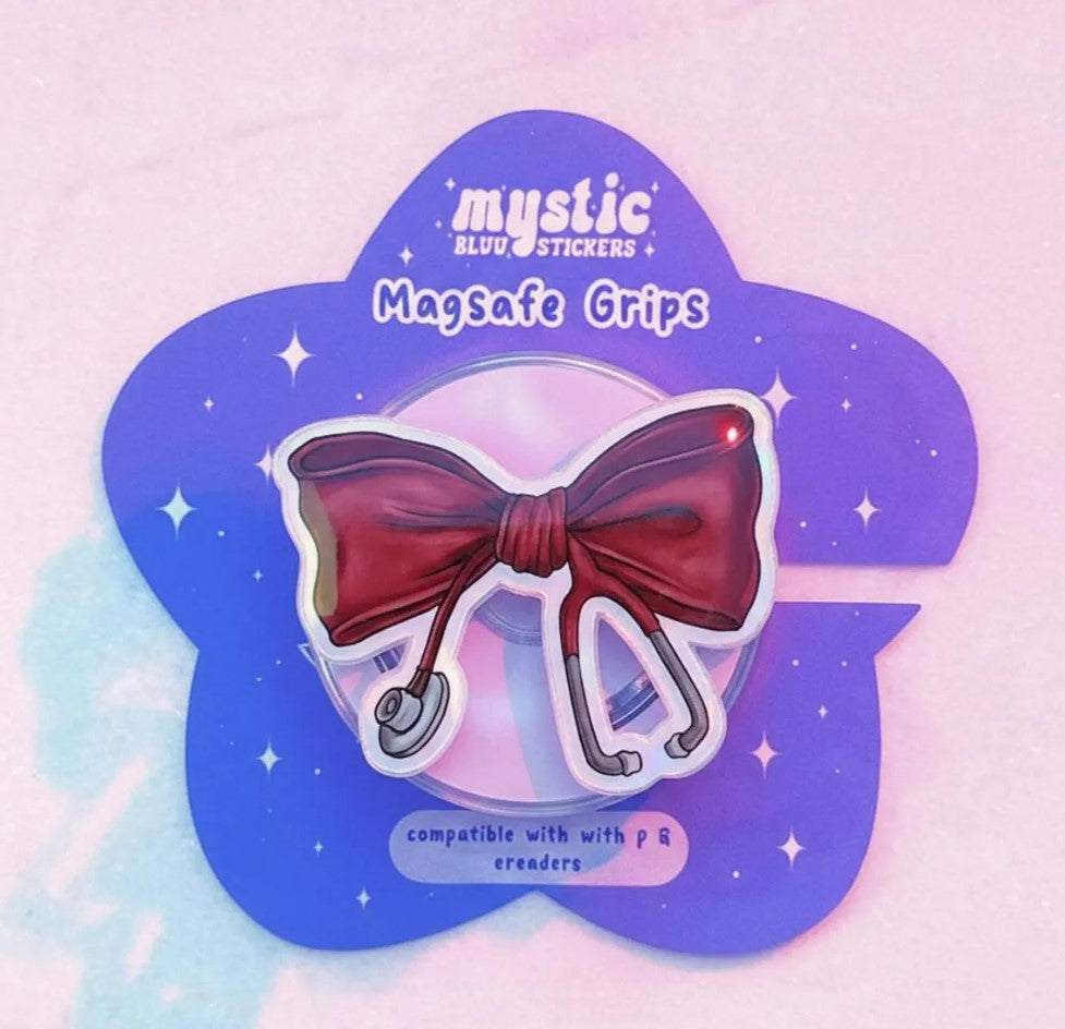 Nurse Bow Magnetic Phone Grip, Magsafe Medical Stethoscope GripTok, Healthcare Worker Gift, Nurse Accessory, Doctor Phone Stand