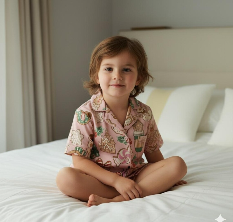 Disney Gingerbread Bakery Christmas Satin Pajamas Set, Mickey Minnie Christmas Pajama, Gingerbread Christmas Sleepwear, Family Christmas Pjs