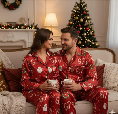 Coqutte 67 Candy Canes Santa Christmas Satin Pajamas Set, Trendy Christmas Sleepwear, 6 7 Meme Pajama, Six Seven Pajama, Family Xmas Pajamas