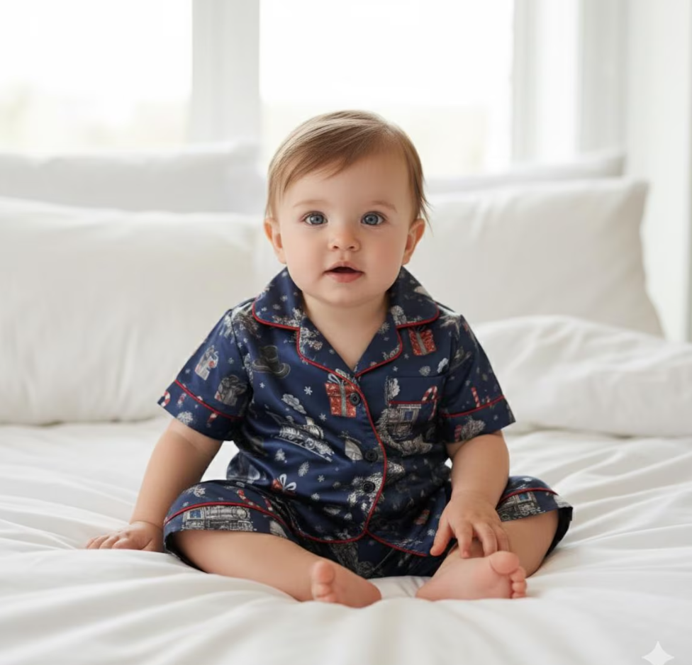 North Pole Po-lar Express Satin Pajamas Set, Po-lar Express Pajamas, Believe Train Xmas Sleepwear, Christmas Pajamas, Christmas Family Pjs