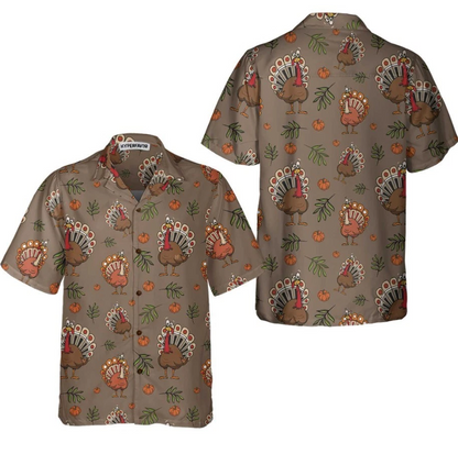 Thanksgiving Day Turkey Casual Thanksgiving Hawaiian Shirt, Funny Turkey Gift Fo