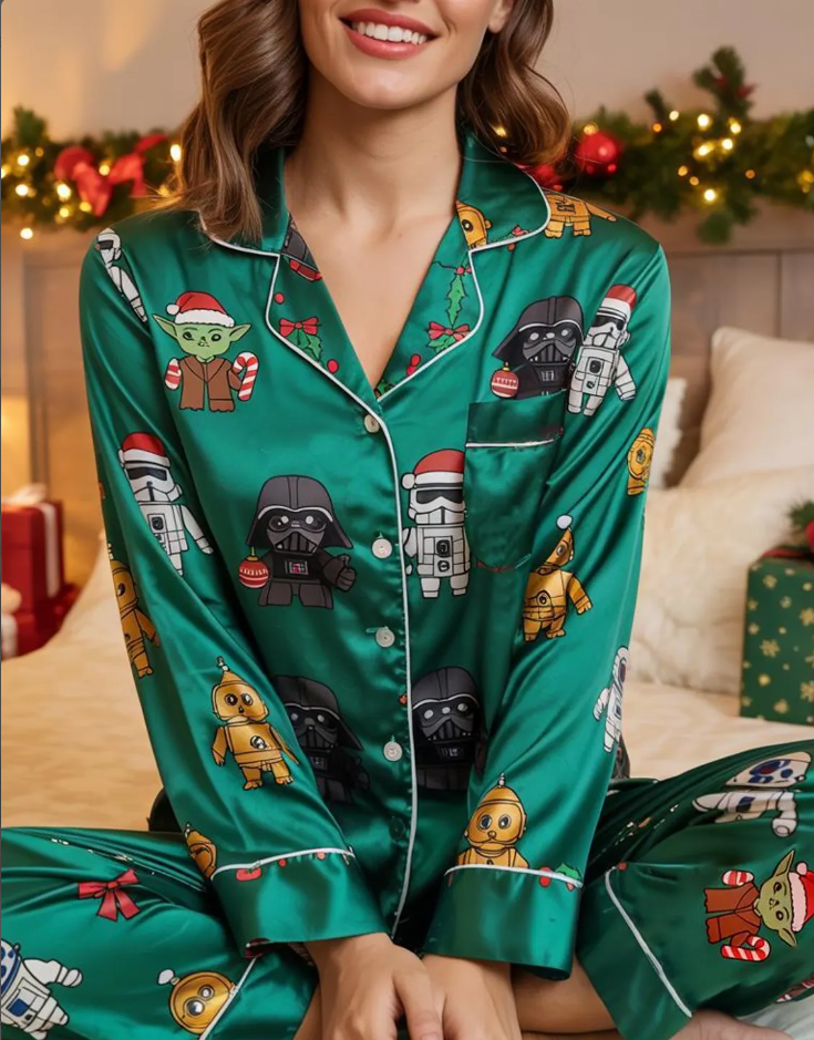 Disney Star Wars Christmas Satin Pajamas Set, Darth Vader Storm Trooper Pajamas, Star Wars Galaxy's Edge Pajamas, Family Matching Pajamas