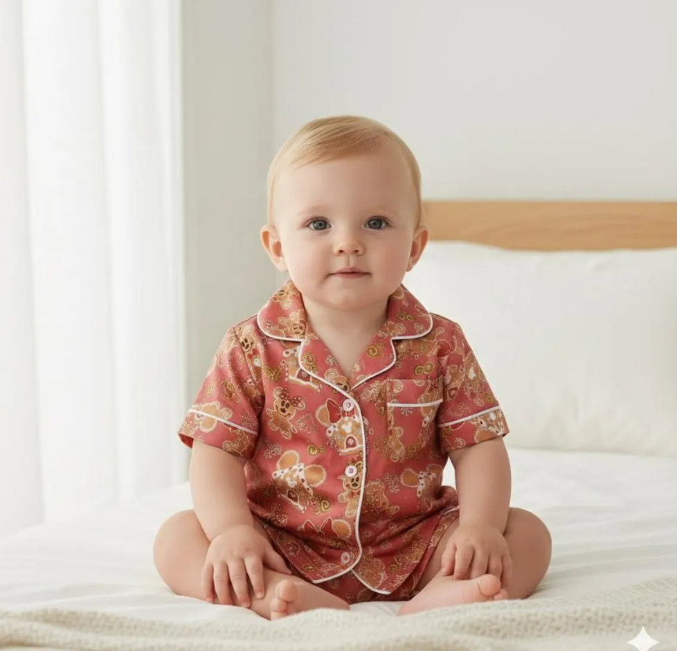 Disney Mickey Minnie Gingerbread Satin Pajama Set, Disney Christmas Cookie Pjs, Disneyland Pjs, Disney Family Xmas Pajamas, Disney Christmas