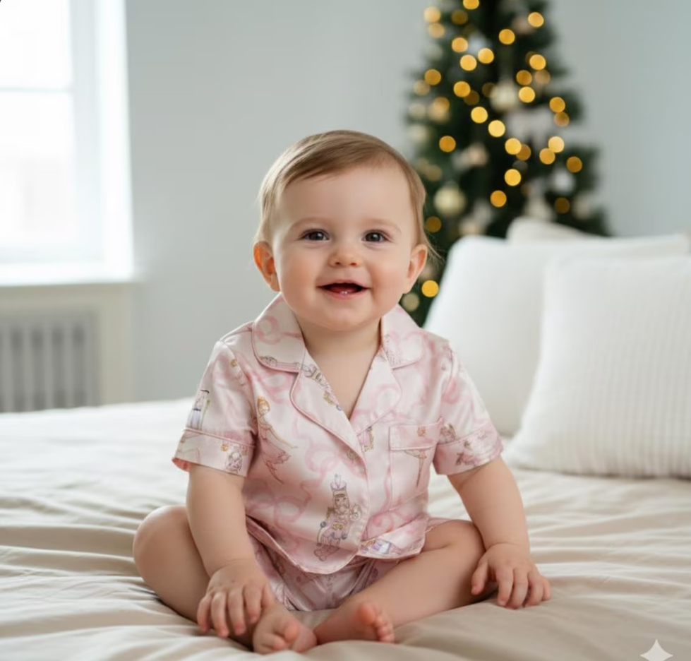 Coquette Nutcracker Ballet Christmas Satin Pajamas Set, Coquette Christmas Pajamas Set, Family Matching Pyjama, Christmas Nutcracker Pajamas