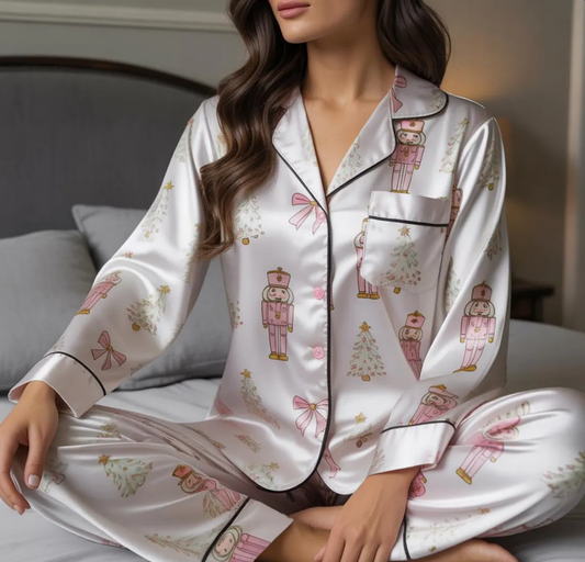 Nutcracker Christmas Satin Pajamas Set, Christmas Nutcracker Pajama, Family Matching Christmas Pajama, Nutcracker Pajamas, Christmas Pajamas