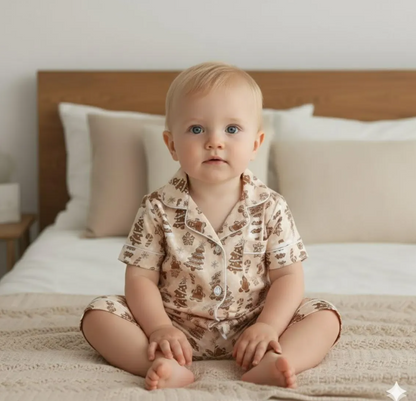 Christmas Baking With Gingerbread Cookies Chrismas Tree Candy Canes Satin Pajama Set, Gingerbread Pajamas, Family Matching Christmas Pajamas