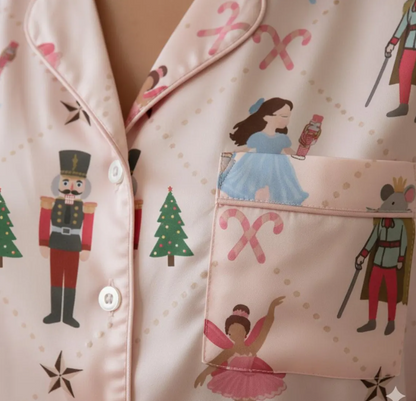 Nutcracker Ballet Christmas Satin Pajamas Set, Christmas Nutcracker Pajamas, Family Christmas Pajamas, Nutcracker Pajamas, Cozy Season Pjs