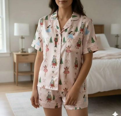 Nutcracker Ballet Christmas Satin Pajamas Set, Christmas Nutcracker Pajamas, Family Christmas Pajamas, Nutcracker Pajamas, Cozy Season Pjs