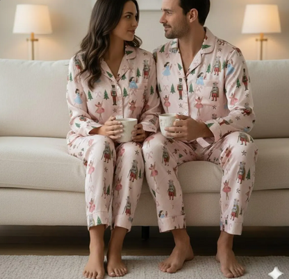 Nutcracker Ballet Christmas Satin Pajamas Set, Christmas Nutcracker Pajamas, Family Christmas Pajamas, Nutcracker Pajamas, Cozy Season Pjs