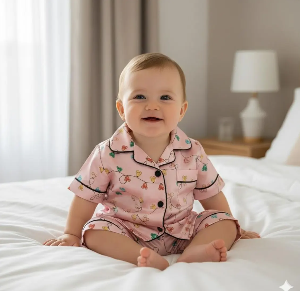 Disney Mickey Mouse Christmas Lights Satin Pajama Set, Mickey Ears Christmas Pjs, Disneyland Pjs, Disney Family Xmas Pajama, Disney Pajamas