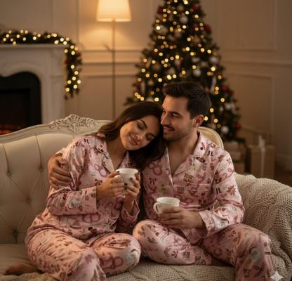 Coquette Disney Christmas Satin Pajama Set, Micky Mouse Gingerbread Pajama, Disneyland Pjs, Disney Family Christmas Pajama, Disney Christmas