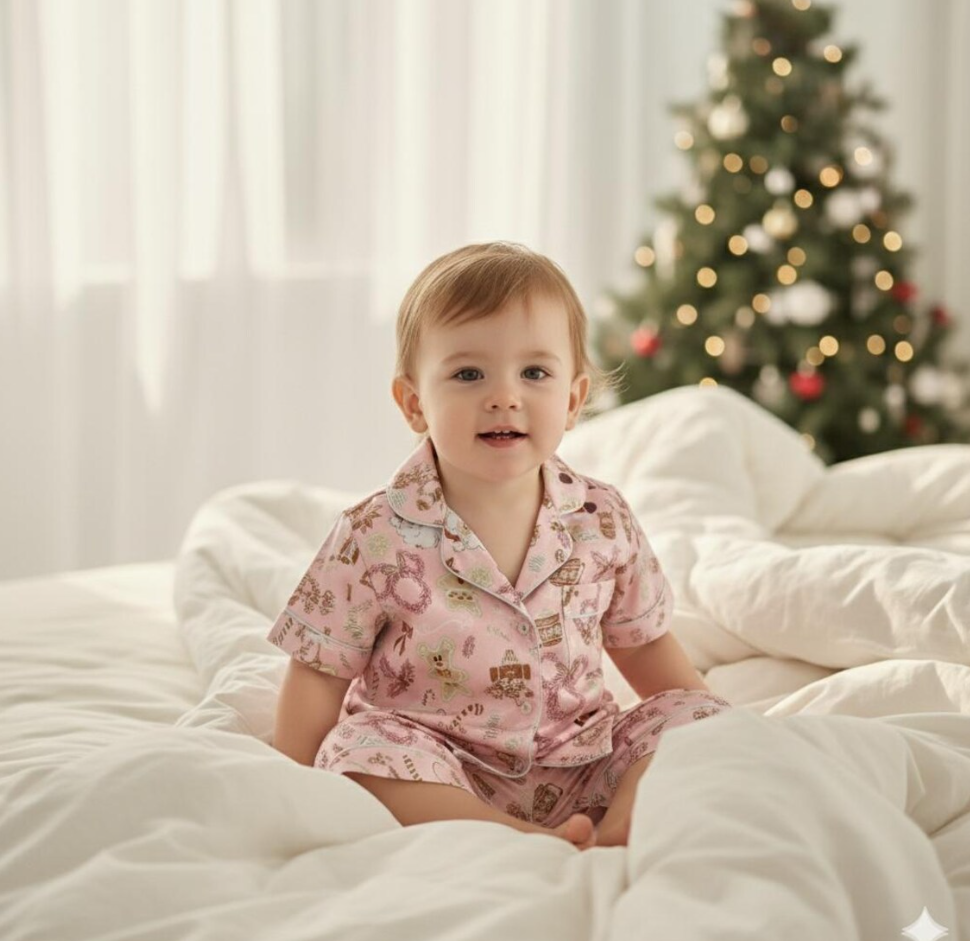 Coquette Disney Christmas Satin Pajama Set, Micky Mouse Gingerbread Pajama, Disneyland Pjs, Disney Family Christmas Pajama, Disney Christmas