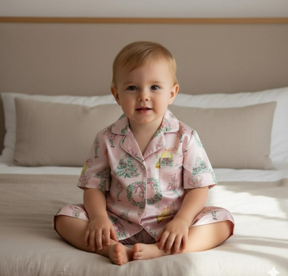 Coquette Nutcracker Christmas Satin Pajamas Set, Coquette Christmas Pajamas Set, Xmas Family Matching Pyjama, Christmas Nutcracker Pajamas