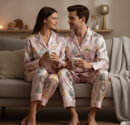 Coquette Nutcracker Christmas Satin Pajamas Set, Coquette Christmas Pajamas Set, Xmas Family Matching Pyjama, Christmas Nutcracker Pajamas