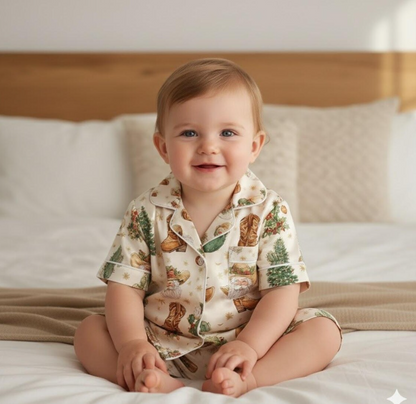 Christmas Cowboy Satin Pajamas Set, Western Christmas Pajamas, Family Xmas Matching Pyjama, Cowboy Santa Pjs, Western Rodeo Themed Pajamas