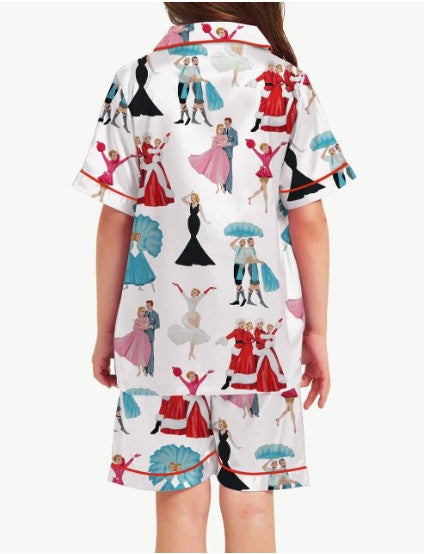 White Christmas Silky Satin Pajama Set