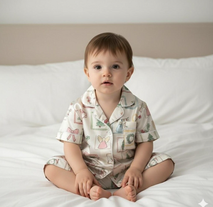 Coquette Christmas Satin Pajamas Set, Coquette Christmas Tree Pyjama Set, Family Matching Pajamas, Coquette Holiday Pajama, Christmas Pajama