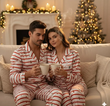 Personalize Name Santa Christmas Satin Pajamas Set, Santa Claus Matching Pyjama, Christmas Macthing Family Pajamas, Holiday Xmas Eve Pajamas