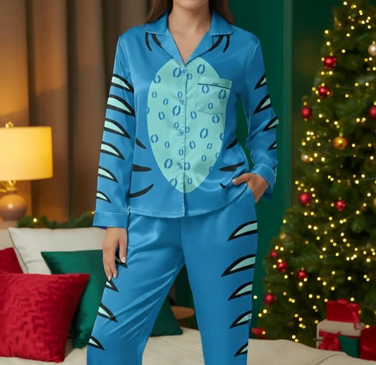 Kpop Demon Hunters Costume Satin Pajamas Set, Derpy Tiger Costume Pajamas, Huntrix Kpop Pajamas, Huntrix Kpop Movie Outfits, Derpy Tiger Pjs