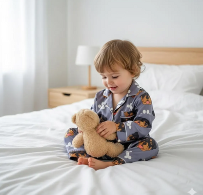 Personalized Dog Pet Face Satin Pajamas Set, Custom Pet Face Pajamas, Pet Portrait Pajamas Set, Custom Cat Photo Pajamas, Pet Photo Pajamas