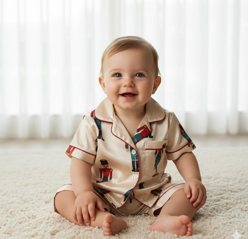 Cute Nutcracker Christmas Satin Pajamas Set, Christmas Pajamas, Sugar Plum Fairy Pajamas Set, Nutcracker Pajamas, Family Christmas Pajamas