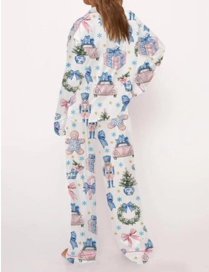 Coquette Chinoiserie Christmas Satin Pajama Set