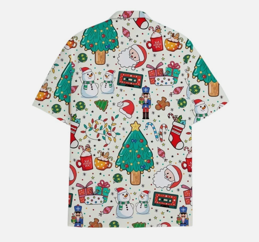 Christmas Hawaiian Shirt Men Women Youth, Holiday Shirt Button Down