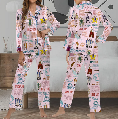 Hamilton Musical Short Satin Pajamas, Broadway Theater Pajamas, Musical Sleepwear, Alexander Hamilton Pajamas Set, Hamilton Fan Gift