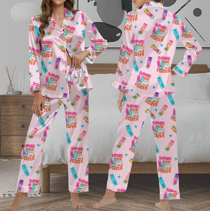 Running On Alani and Chaos Pajamas Set for Women, Coquette Alani Pjs, Funny Energy Drink Pajamas, Chaos Coordinator Pjs, Mental Health Pjs